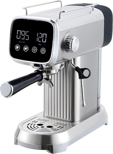 Espresso Coffee Machine with 22 Bar Pressure &ndash; Digital Display Professional Home Coffee Maker for Barista-Style Brewing