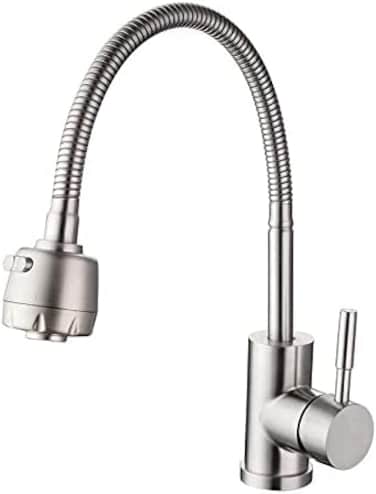 Modern Kitchen Sink Mixer Tap &ndash; Flexible Single Handle Faucet, 304 Stainless Steel, Black Finish, Hot &amp; Cold Water Mixer, Easy to Install Kitchen Faucet