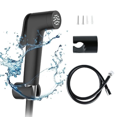 Shower ABS Plastic Black Handheld Shattaf Bidet Sprayer Set &ndash; New Design, Adjustable Spray, Eco-Friendly and Durable for Bathroom Hygiene