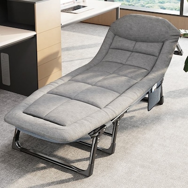 Folding Bed with Iron Frame &ndash; Foldable Bed with Six Adjustable Head Positions, 400lb Load-Bearing Capacity, Ideal for Small Apartments &amp; Guest Rooms