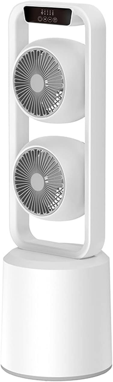 مروحة برجية مزدوجة الرأس لتدوير الهواء - دوران 350 درجة، جهاز تحكم عن بعد مع مؤقت، تصميم منخفض الضوضاء موفر للطاقة، مثالية للاستخدام المنزلي والمكتبي