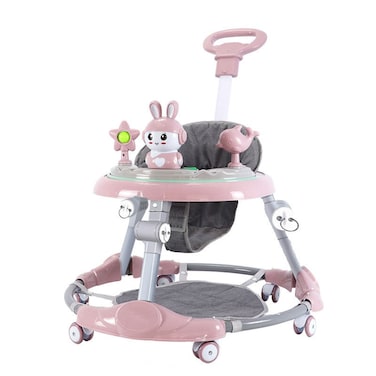 مشاية أطفال قابلة للتخصيص - عربة أطفال قابلة للطي بـ 7 سرعات قابلة للتعديل ومضادة للانقلاب مع موسيقى وإضاءة لتعلم آمن وممتع للطفل