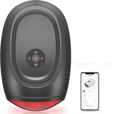 جهاز تدليك يدوي بالحرارة والضغط - جهاز تدليك لاسلكي لليد والمعصم والأصابع لعلاج التهاب المفاصل ومتلازمة النفق الرسغي وتخفيف التوتر (أسود)