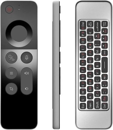 ماوس هوائي W3 2.4G للتحكم عن بعد اللاسلكي - لوحة مفاتيح صغيرة مزدوجة الجوانب مع التحكم الصوتي، متوافق مع Android TV Box وWindows وLinux