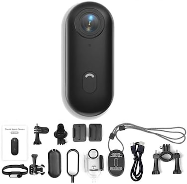 كاميرا Gosnap 4K Thumb Action - كاميرا فيديو رياضية محمولة مزودة بصوت/فيديو، كاميرا رياضية صغيرة 2025 مزودة بمشبك زنبركي دوار بزاوية 360 درجة