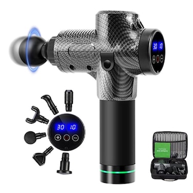 مسدس تدليك بشاشة لمس LCD - جهاز تدليك عميق للأنسجة العضلية للصالات الرياضية واللياقة البدنية والرياضيين والتعافي الكامل للجسم