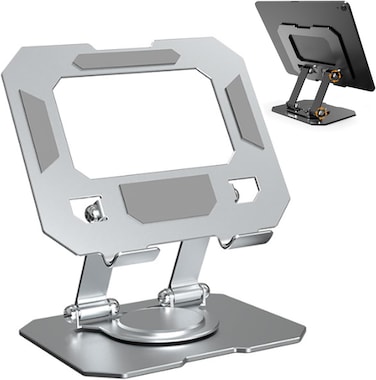 حامل تابلت قابل للتعديل والطي من الألومنيوم متوافق مع جميع الأجهزة اللوحية مقاس 4-13 بوصة - حامل محمول لجهاز iPad Pro 11 بوصة، iPad Mini 6/5، iPad Pro 12.9 بوصة (فضي)