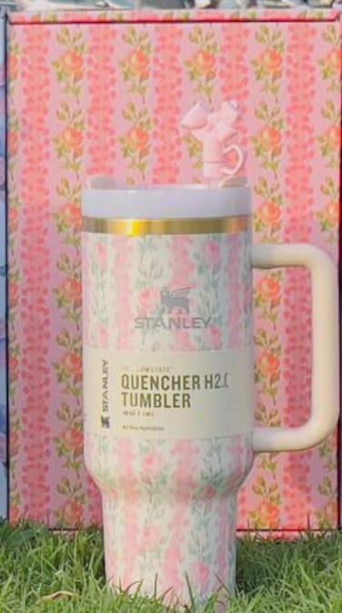 40oz Stainless Steel Insulated Tumbler &ndash; Floral Design Travel Mug, Hot &amp; Cold Beverage Cup, Ideal Gift