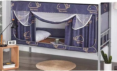 My Tent Privacy Bed Tent with Blackout Curtain &ndash; Single Bed Canopy with Mosquito Net and Light Blocking Fabric for Student Dorm, Home, Sleep Privacy,