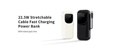 Fast Charging Power Bank 10000mAh with Built-in Stretchable Cable   22.5W Portable Charger with Type-C and USB Output for iPhone, Samsung, Android