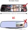 Car DVR Mirror Dash Cam 10 Inch IPS 2.5D Touch Screen   Dual Car Camera Rearview Mirror Drive Recorder with Front and Rear 1080P Full HD Video
