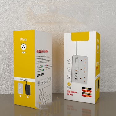 UK Power Socket Extension with 3 Outlets and 3 USB-A Ports   Fast Charging PD and QC USB Charger Plug for Home, Office, and Travel