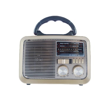 Bluetooth Portable Radio &ndash; FM, AM, SW, TF Card, USB Flash Disk &amp; Aux Playback &ndash; Gold/Brown/Black