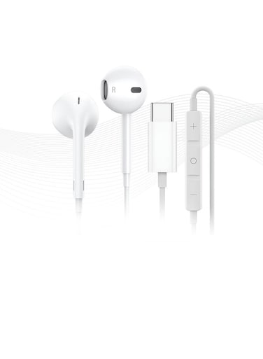 Wired Earbuds with Microphone &amp; Volume Control &ndash; USB-C In-Ear Headphones, High-Quality Sound &amp; Powerful Bass