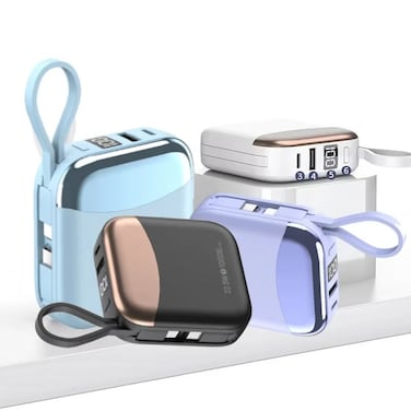 10000mAh Power Bank USB C Fast Charging, PD20W 22.5W External Battery with Cable, Portable Charger for iPhone, Samsung, Xiaomi