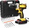 21V Cordless Electric Drill with Brush Motor &ndash; 2 Speed Adjustment, 18 Torque Settings, Rechargeable Power Drill for Wood, Metal, Plastic, and Home DIY Projects