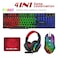 4-in-1 Gaming Keyboard Mouse Headset Combo Set &ndash; Wired RGB Backlit Keyboard, Ergonomic Gaming Mouse, Comfortable Headphones, and Large Mousepad for PC