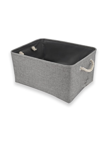 Large Foldable Fabric Storage Baskets with Handles for Clothes Toys Organizing Home Office Laundry Nursery Shelves, Baskets for Gifts, Grey