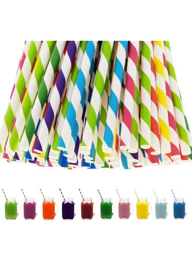 250 PCS Biodegradable Straws - Enjoy Gatherings with Durable &amp; Eco-Friendly Paper Straws - Ideal for Parties, Weddings, Cafes; Assorted Colors for Juice, Coffee, Cold Drinks.