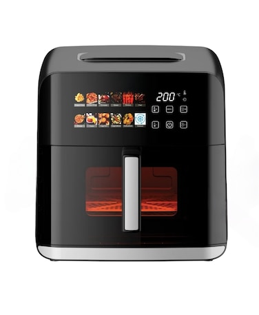 8L Digital Air Fryer 1700W with Dual Heating Elements, 12 One-Touch Presets, LED Touch Control, 60-Minute Timer for Frying, Baking, Roasting & Toasting
