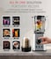 2 in 1 Professional Blender & Coffee Grinder with 1.5L Glass Jar & 300ml Grinding Cup, Stainless Steel Blades, Multi-Speed Control & Pulse Function