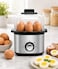 4 Slot Rapid Egg Cooker 360W Electric Egg Boiler   Stainless Steel Egg Tray with Measuring Cup & Egg Piercing Pin   Automatic Hard, Medium & Soft Boiled Egg Maker for Breakfast, Snacks & Tiffin