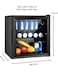 50L Beverage Refrigerator Mini Cooler with Glass Door   55W Compact Drinks Fridge with Adjustable Temperature Control & LED Light   Beverage Cooler for Cans, Bottles, Home, Office & Bar