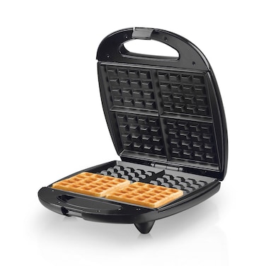 4 Slice Electric Waffle Maker, Square Grid Design with Non-Stick Cooking Plates, Belgian Waffle Iron for Homemade Breakfast & Snacks