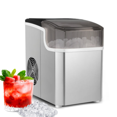 Portable Ice Maker Machine 3L, Countertop Ice Cube Maker, 24 Ice Cubes per Cycle, Digital Display, Timer, Automatic On/Off, Compact Ice Maker for Home, Office & Parties