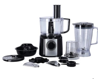 8-in-1 Food Processor 2L + 1.2L Dual Bowl, Multi-Function Food Chopper, Grinder, Slicer & Shredder, Stainless Steel Blades, Kitchen Food Processor