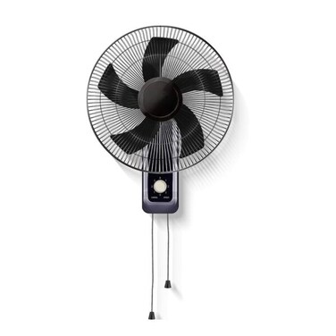 16 Inch Wall Fan 60W, 5-Blade Powerful Airflow, 3-Speed Control, Wide Oscillation, Quiet Operation, Black