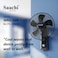 16 Inch Wall Fan 60W, High-Speed 5-Blade Powerful Airflow, 3-Speed Control, Wide Oscillation, Quiet Operation, Durable Wall-Mounted Electric Fan for Home, Office &amp; Bedroom &ndash; Black