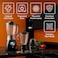 3 in 1 Blender  550W, 1.8L Plastic Jar + 1.5L Glass Jar, Grinder Mill, 4-Speed Control, Stainless Steel Blades, Auto Clean, Safety Lock, Multi-Function Blender