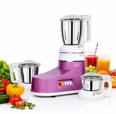 3 in 1 Mixer Grinder & Blender, Made in India Heavy Duty Kitchen Grinder with Stainless Steel Sharp Blades, 3 Speed Settings & Pulse Function, 1.5L Mixing Jar, 1L Grinding Jar & 0.5L Mill Jar