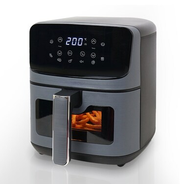 4.5L Air Fryer Digital Touch Control, 8 Preset Programs, Viewing Window, Adjustable Temperature, 60-Min Timer, Oil-Free Cooking, Dishwasher Safe