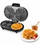 Electric Double Waffle Maker, Mini Heart-Shaped Waffle Maker with 10 Bite-Size Waffle Sections, Non-Stick Plates for Breakfast & Snacks