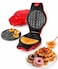 2-in-1 Electric Waffle &amp; Donut Maker with Non-Stick Detachable Plates, Multi-Purpose Breakfast &amp; Dessert Snack Maker