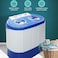 3KG Portable Washing Machine, Twin Tub Semi Automatic Washer with Wash & Spin Function, Compact Laundry Washer, Low Noise Operation, White