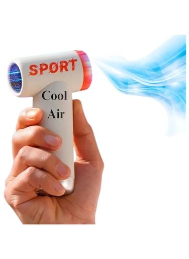 Belking High-Speed Mini Fan with 5 Hours Working Time 1100mAh, Small Hand Fan, Portable Fan, Rechargeable Fan for Easy Savings, Foldable Fan for Outdoors, Bladeless Fan, DC01 - Orange/White