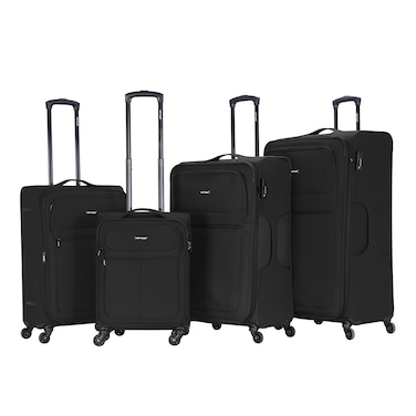 VIPTOUR VIPTOUR Set of 4 Light Weight Polyester Jacqard Trolley Luggage With Number Lock 20/24/28/32 Inches