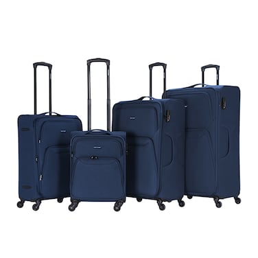 VIPTOUR Set of 4 Light Weight Polyester Jacqard Trolley Luggage With Number Lock 20/24/28/32 Inches