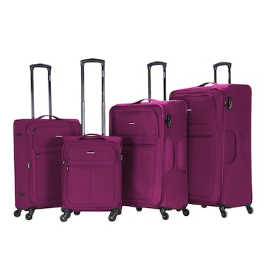 VIPTOUR Set of 4 Light Weight Polyester Jacqard Trolley Luggage With Number Lock 20/24/28/32 Inches