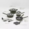 Carote 21-Piece Nonstick Cookware Set, PFOA-Free Healthy Cooking Set, Skillets, Saucepan, Saut&eacute; Pan, Casserole, Steamer &amp; 4-in-1 Pan, All Kitchen Stovetop Compatible, Dishwasher Safe (Dark Green)