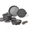Carote 10-Piece Nonstick Cookware Set with Detachable Handle, Stackable Pots &amp; Pans, PFOA-Free Aluminum Healthy Cooking Set with Pour Spouts, All Kitchen Stovetop Compatible, Dishwasher Safe (Black)