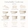 Carote 24-Piece Nonstick Cookware Set with Detachable Handle, Stackable Pots &amp; Pans, PFOA-Free Aluminum Healthy Cooking Set with Pour Spouts, All Kitchen Stovetop Compatible, Dishwasher Safe (White)