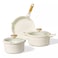 Carote 24-Piece Nonstick Cookware Set with Detachable Handle, Stackable Pots &amp; Pans, PFOA-Free Aluminum Healthy Cooking Set with Pour Spouts, All Kitchen Stovetop Compatible, Dishwasher Safe (White)