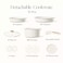 Carote 10-Piece Ceramic Nonstick Cookware Set with Detachable Handle, PFAS-Free Healthy Cooking Pots &amp; Pans, Stackable Design with Pour Spouts, All-Stovetop Compatible, Dishwasher Safe (Cream)