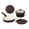Carote 10-Piece Ceramic Nonstick Cookware Set with Detachable Handle, PFAS-Free Healthy Cooking Pots &amp; Pans, Stackable Design with Pour Spouts, All-Stovetop Compatible, Dishwasher Safe (Chocolate)