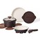 Carote 10-Piece Ceramic Nonstick Cookware Set with Detachable Handle, PFAS-Free Healthy Cooking Pots &amp; Pans, Stackable Design with Pour Spouts, All-Stovetop Compatible, Dishwasher Safe (Chocolate)