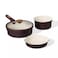 Carote 24-Piece Ceramic Nonstick Cookware Set with Detachable Handle, PFAS-Free Healthy Cooking Pots &amp; Pans, Stackable Design with Pour Spouts, All-Stovetop Compatible, Dishwasher Safe (Chocolate)